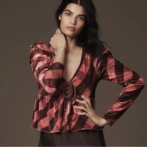 NWT Maeve Velvet Babydoll Top